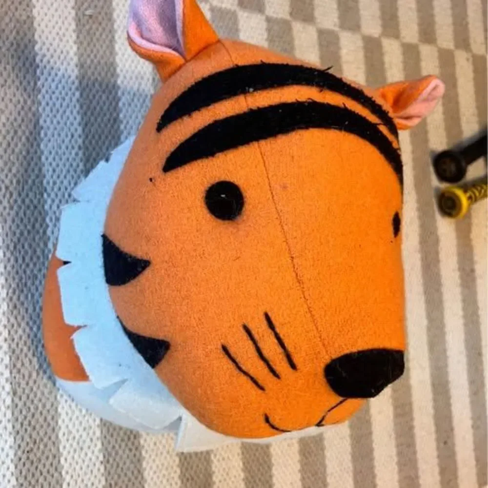 Felt Animal Head Set Wall Decor - tiger, panda bear, shark